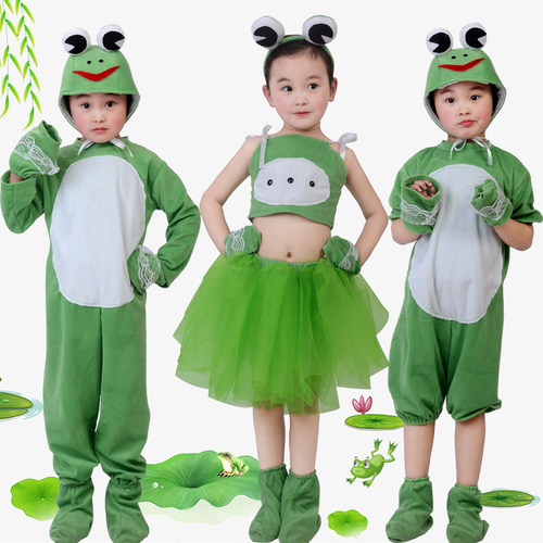 小青蛙演出服装儿童蝌蚪找妈妈青蛙六一幼儿小跳蛙舞蹈动物表演服