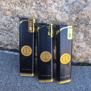 正品卓业一次性电子明火打火机超薄尼龙防爆广告促销金圣系列10支