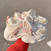 新款 女童爆款 小白鞋 女韩系春季 百搭小众2026潮厚底老爹ins鞋