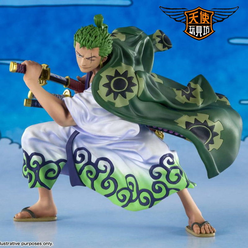 日本万代zero海贼王草帽团 和之国索隆手办 鬼岛佐罗十郎公仔摆件