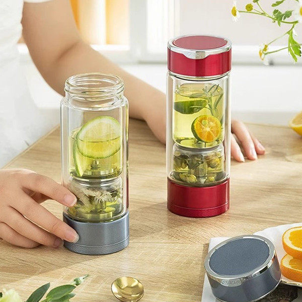 茶水分离玻璃杯情侣女神泡茶杯