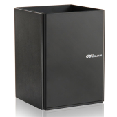 方形黑色桌面笔筒笔座正品 得力CEO笔筒9146时尚 金属办公商务笔插