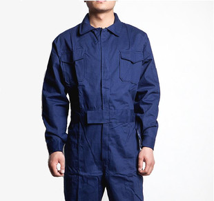 时尚连体工作服工装男耐磨连体服长袖工厂车间汽修工作服秋冬季