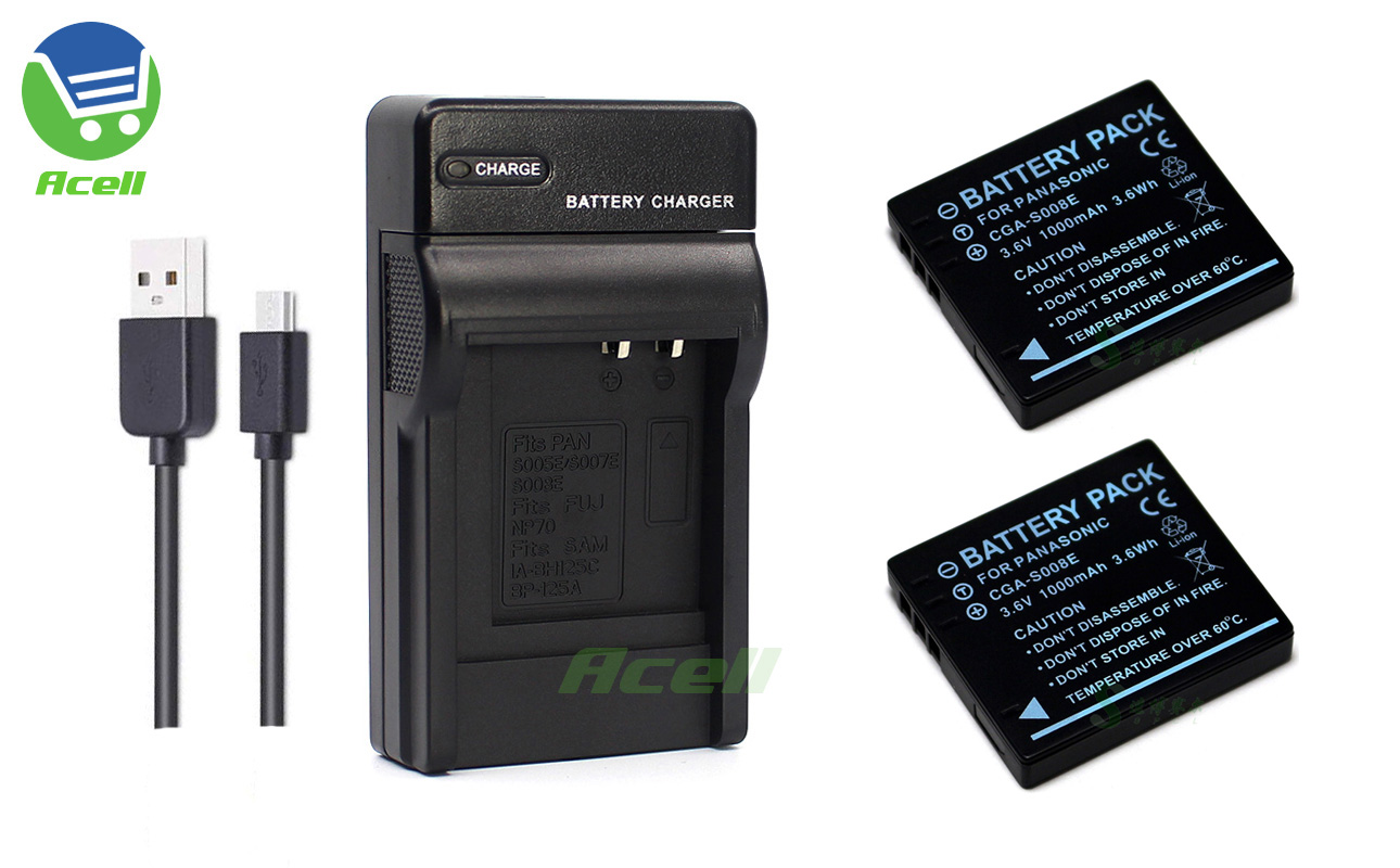 适用于 松下CGA-S008E DMW-BCE10E BCE10PP相机电池+USB充电器