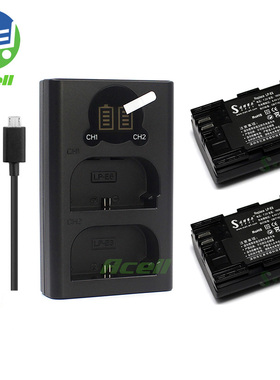 适用于 佳能EOS 90D 80D 70D 60D单反相机LP-E6电池+USB标准双充