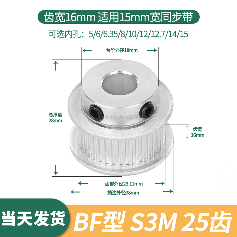 现货同步轮S3M25齿B齿宽16总厚28
