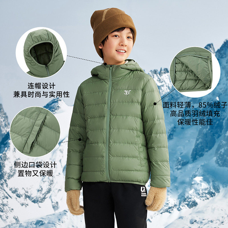 361童装男女童洋气轻暖羽绒服2025冬新款大小童轻薄保暖外套上衣