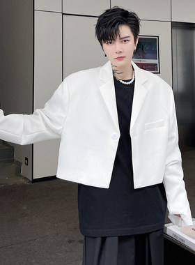 短款西服中性纯色发型师外套