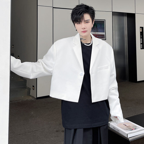 短款西服中性纯色发型师外套