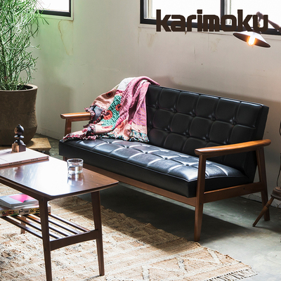 现货 日本进口Karimoku60 KChair日式简约双人沙发复古布艺小户型