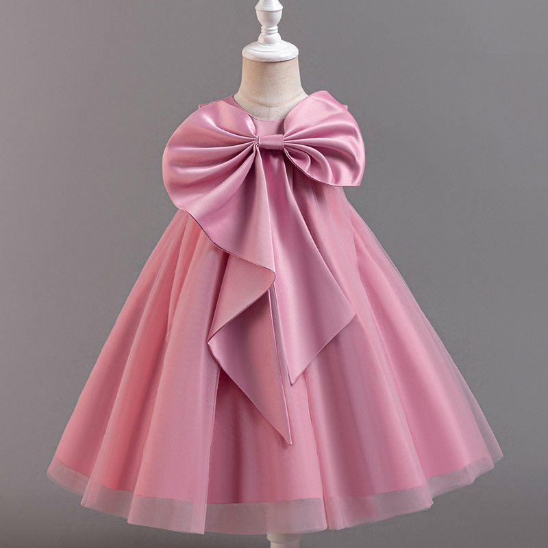 2025夏季新款女童网纱礼服表演服装A字连衣裙子周岁女童生日公主