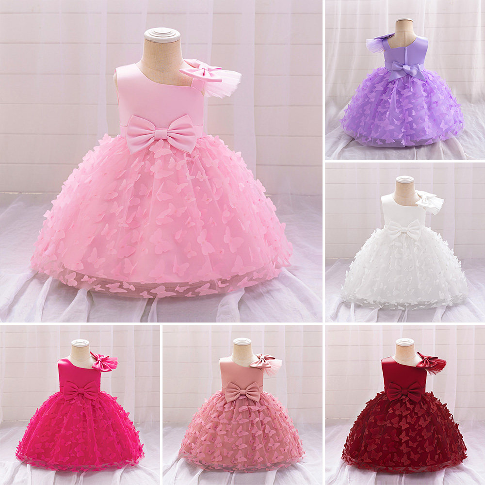 礼服夏季无袖网纱短款公主裙蓬蓬裙花朵蛋糕裙主持人礼服花童