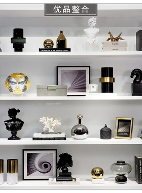 样板间书柜家居软装饰品摆件组合