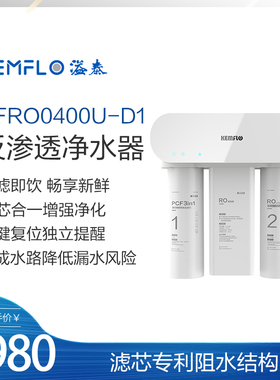 溢泰Kemflo400加仑大通量无桶低废水反渗透纯水RO机KFRO0400U-D1