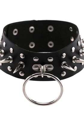 跨境电商货源欧美朋克风铆钉尖钉项圈项饰街拍夜店女郎圆环颈脖套
