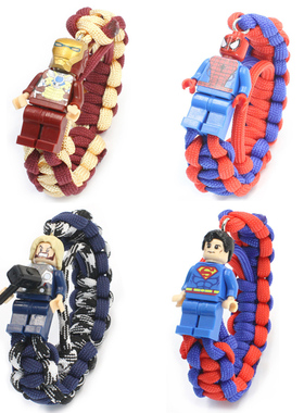 漫威积木编织手链卡通情侣手环