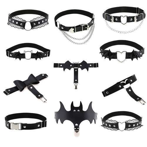 朋克jk小腿夹吊带袜扣袜夹