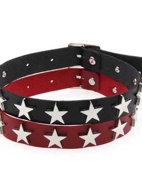 哥特朋克风个性简约铆钉项圈PU