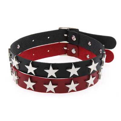 哥特朋克风个性简约铆钉项圈PU