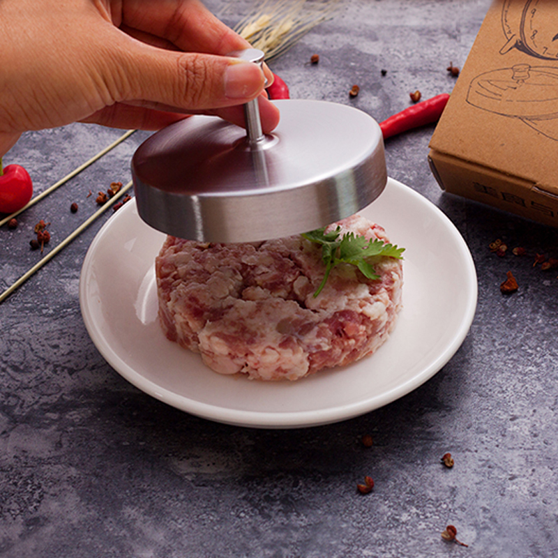 304不锈钢汉堡肉饼压模具 手动家用厨房diy创意圆形压肉煎肉工具