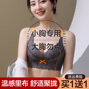 内衣女小胸聚拢夏季 无钢圈调整型收副乳防下垂上托显大文胸罩 薄款
