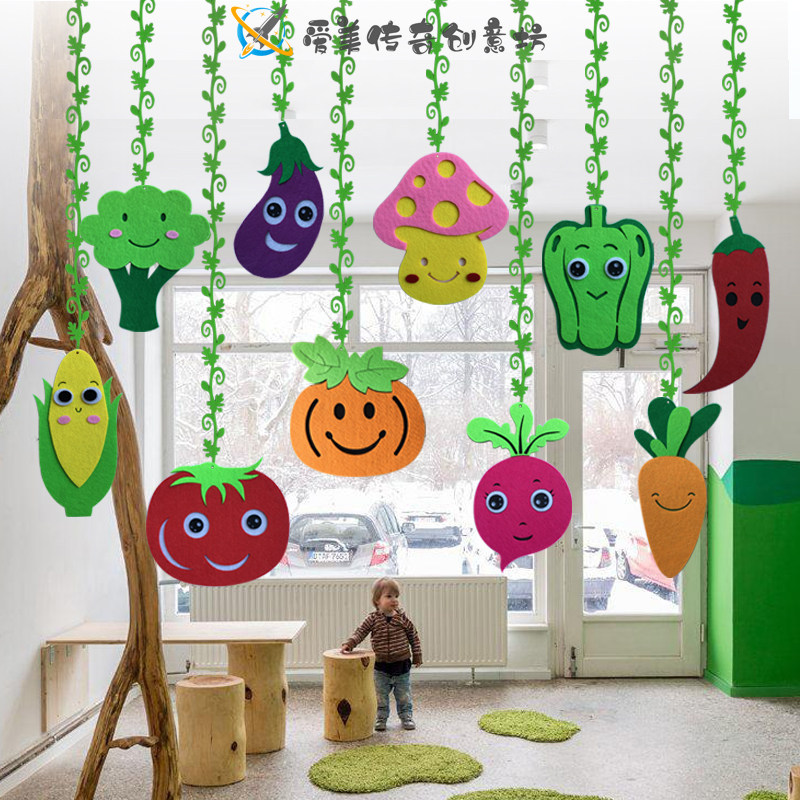 幼儿园顶部装饰空中悬挂环创材料