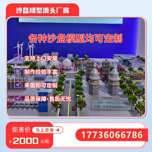 氢能源工厂制氢生产线设备工艺展示模型定制氢能装备设备模型定做