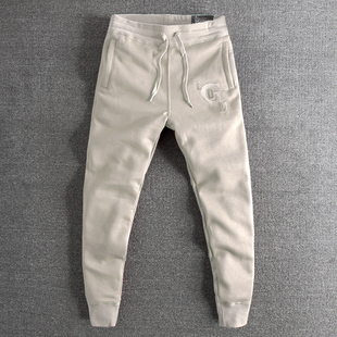 秋冬款加绒加厚卫裤男刺绣宽松运动裤保暖束脚防寒2025新款纯棉潮