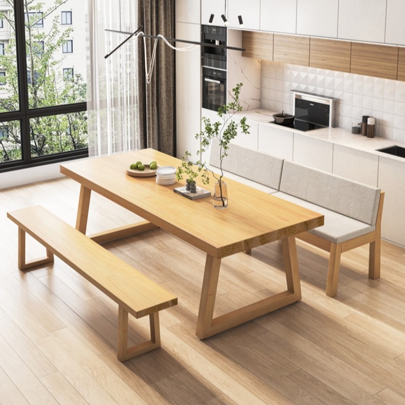 实木餐桌饭桌家用餐桌椅组合原木风长方形吃饭桌子实木长条桌尚艺,住宅家具,实木餐桌,淘宝优惠券,粉丝福利购,淘宝优惠卷