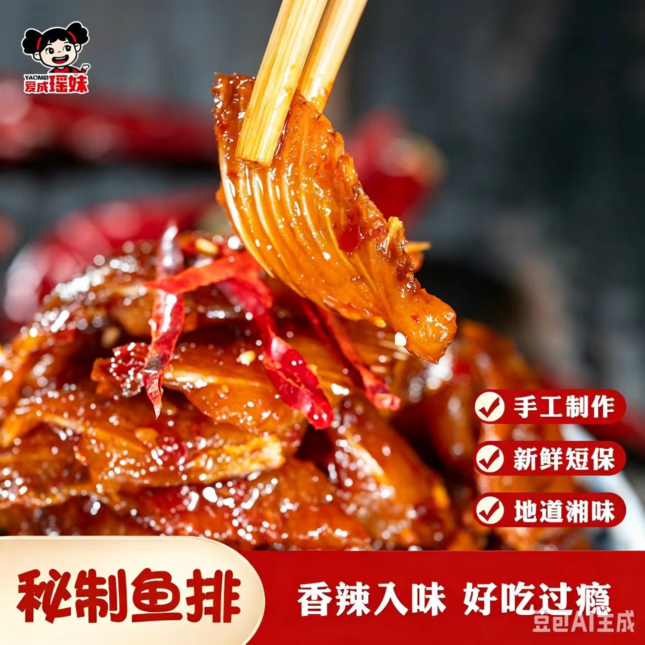 正宗湖南特产瑶妹秘制香辣鱼排手工麻辣小吃开袋即食鱼肉休闲零食