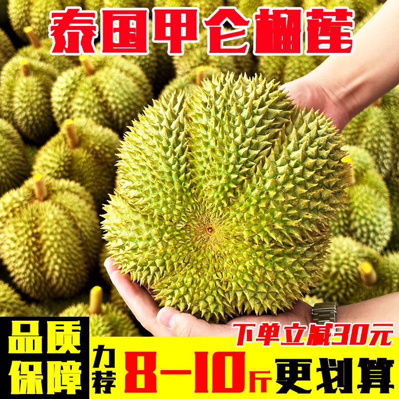一级泰国甲仑榴莲新鲜水果一整个带壳巴掌榴莲浓郁丝滑味道爆甜