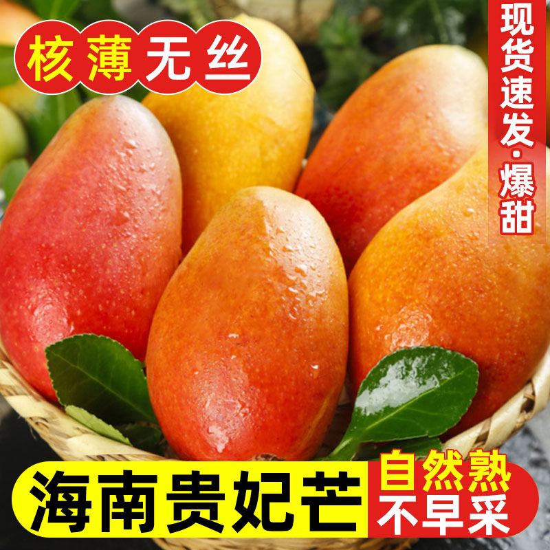 海南贵妃芒9斤芒果新鲜当季热带水果现摘红金龙辣椒芒甜心芒包邮