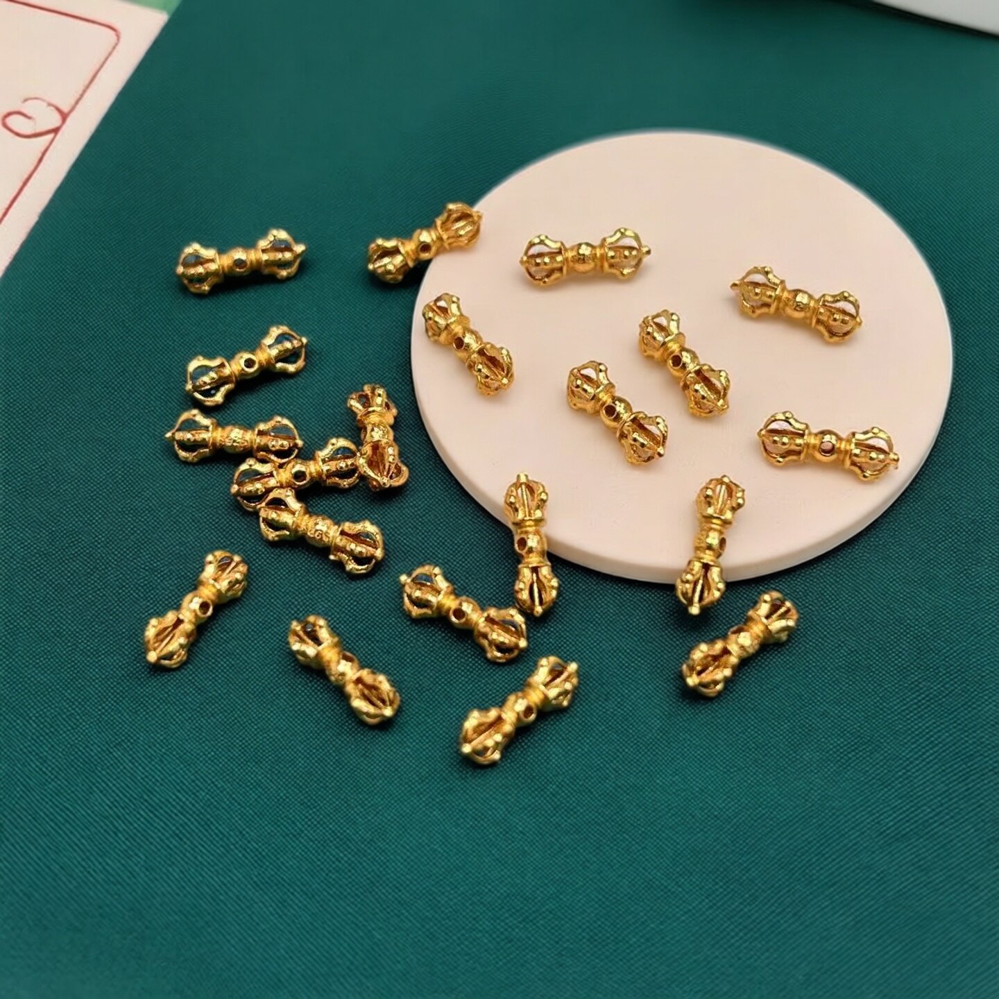 S925银镀金金刚杵隔珠配件文玩手串手工DIY手链项链金刚杵配饰