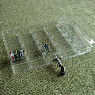 500码/600码透明筹码盒子收纳展示托盘带盖带锁t适合40/43mm筹码