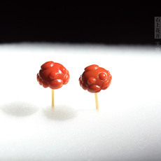 Серьги 石上花开手工雕刻 南红 新疆和田玉 螃蟹耳钉八方来财 富甲天下