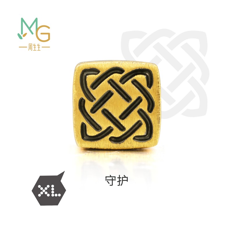 周生生官方正品Charme XL酷黑守护黄金转运珠串珠86523C