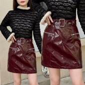 别致安可拉红减龄高腰胖mm半身裙2026秋冬大码 淑女显瘦法式 包臀裙