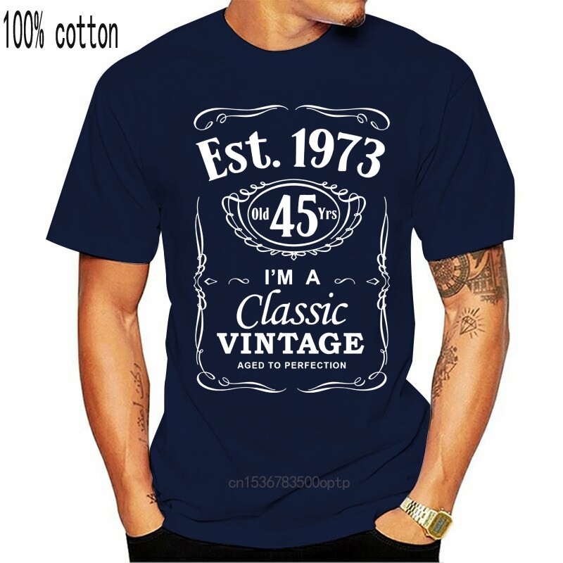 men's 45th birthday t-shirt est 1973 vintage forty fifth