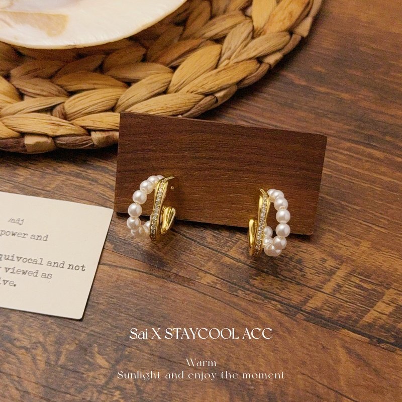 925银针C圈珠珠大圈耳环半圈女士耳钉耳圈法式复古高级感,饰品/流行首饰/时尚饰品新,耳钉,淘宝优惠券,粉丝福利购,淘宝优惠卷