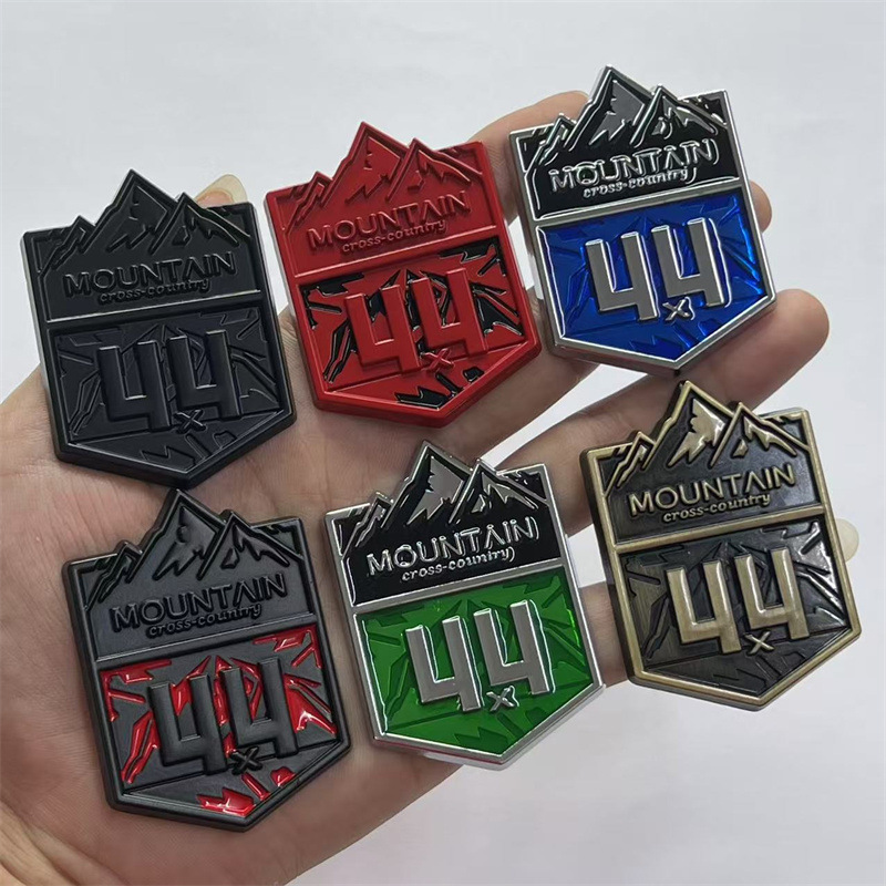 适用于JEEP牧马人汉兰达4X4车标四驱越野金属改装雪山标车身贴