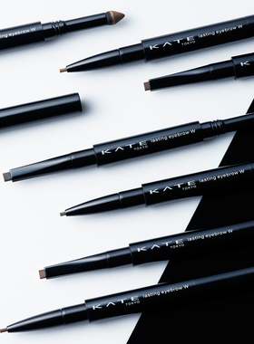 日本双头KATE扁平头眉笔旋转圆头茶色眉笔BR-3