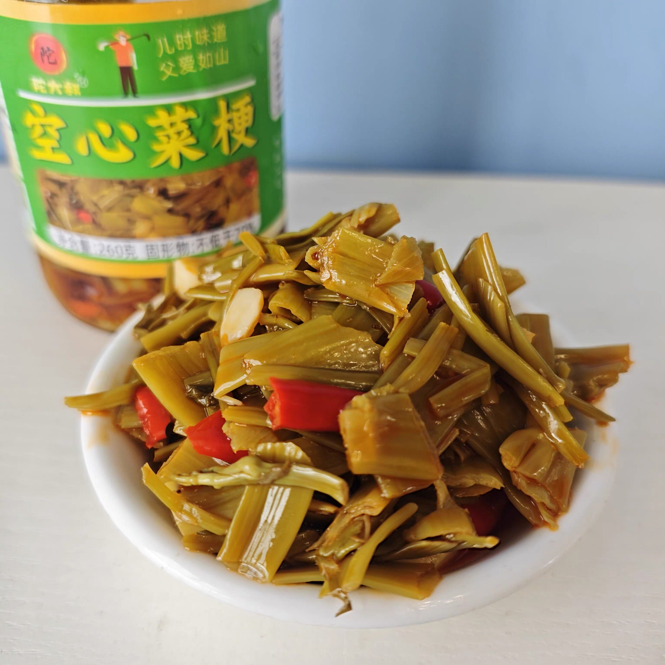 广西乡味特产空心菜梗瓶装即食开胃下饭菜博白腌菜香辣拌面拌饭粥