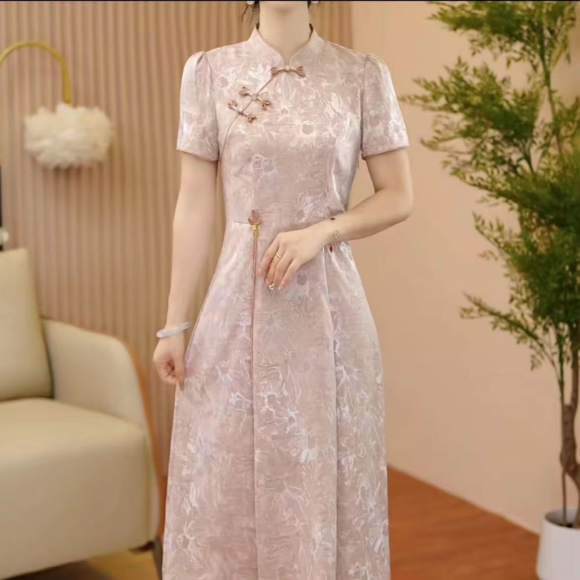 高级提花改良旗袍连衣裙女202连衣裙