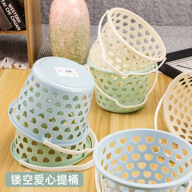 彩色塑料圆篮杨梅篮草莓手提篮果园水果蓝莓枇杷采摘篮鸡蛋收纳篮