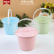 加厚pp塑料彩色小水桶无盖带盖洗笔沙滩玩水儿童画画美术水桶