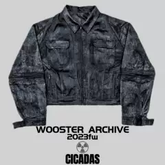 Wooster Archive23Fw Heavy Deconstructed Detachable Waxed Two-In-One Oversized Shoulder Jacket [Cicadas]