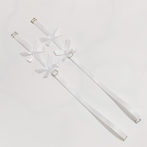 2025夏季新款白色蕾丝蝴蝶结可调节纯欲原创性感美背辣妹外穿肩带