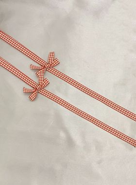 嘟嘟唇红色格子可调节纯欲原创性感美背辣妹外穿内衣肩带