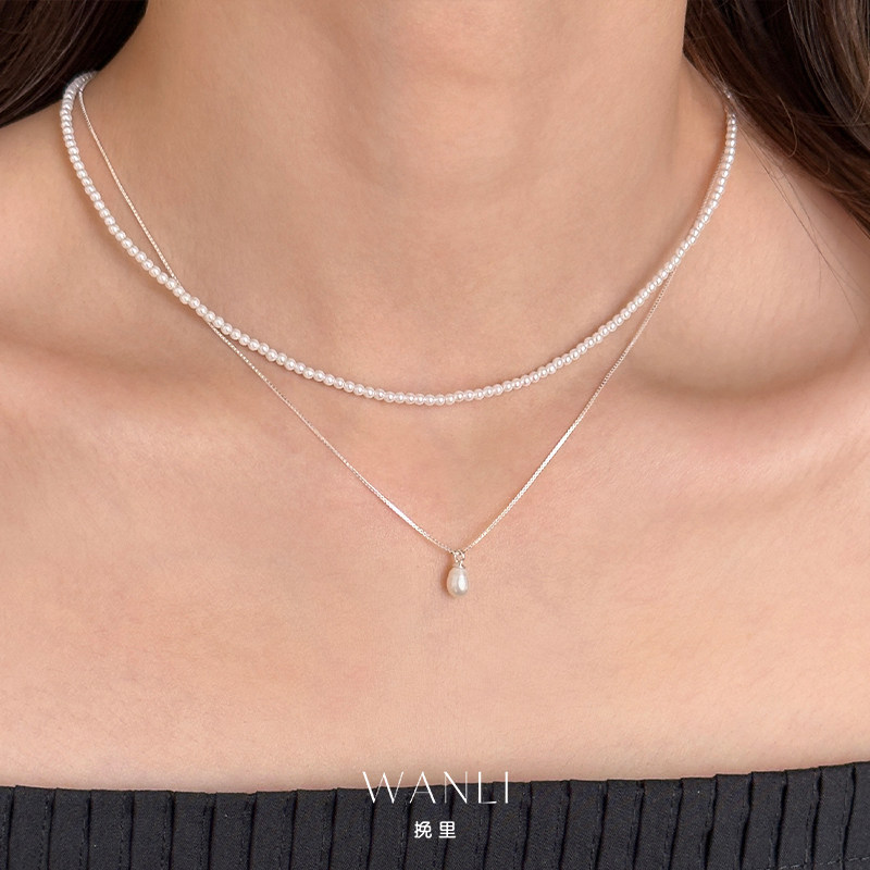 挽里纯银珍珠颈链项链日常百搭夏天女款简约通勤配裙子高级感轻奢
