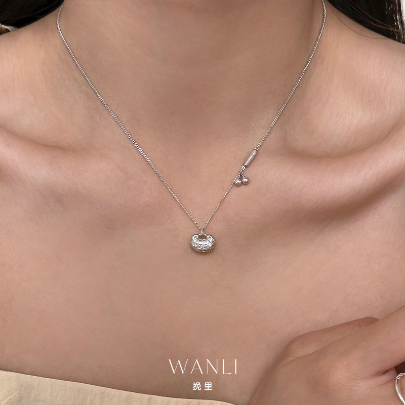 挽里纯银吉言平安锁项链女款高级感小众设计感夏天配裙子日常礼物